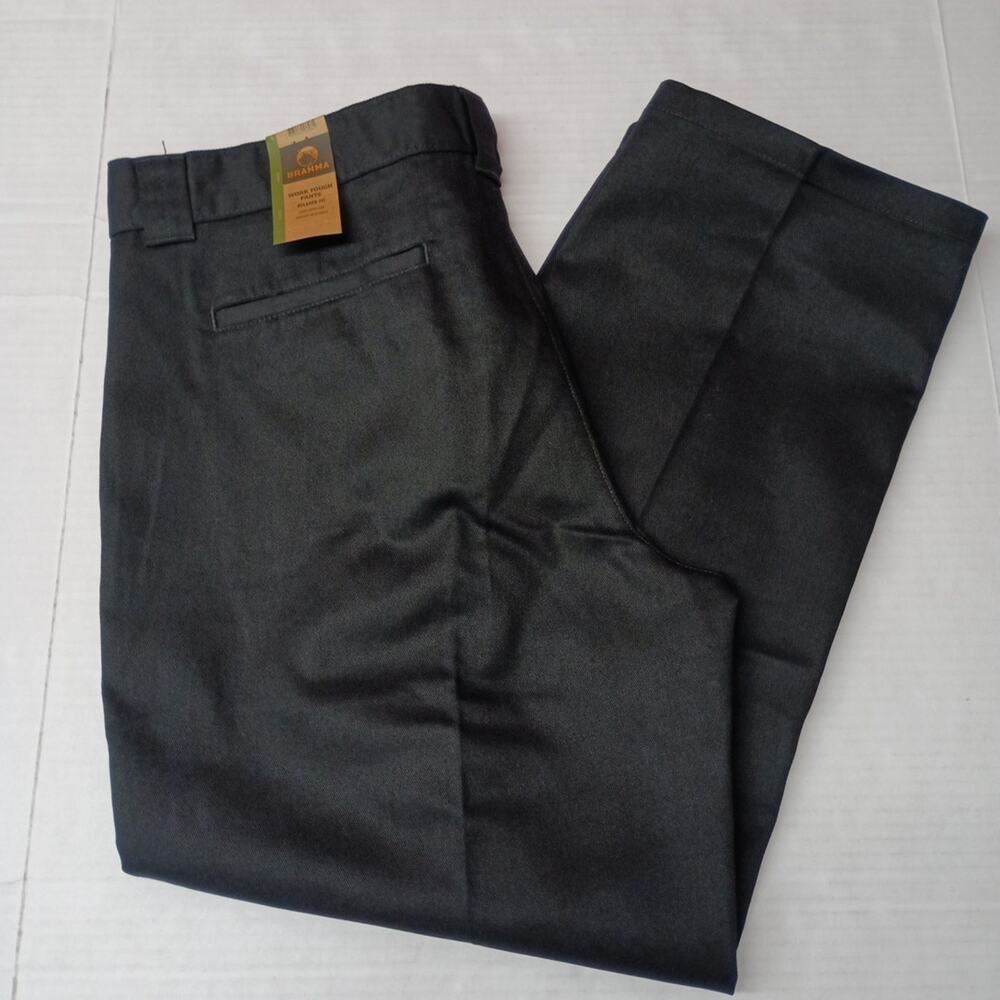 Brahma Men's Work Tough Pants Size 40x30 Black Relaxed‎ Fit